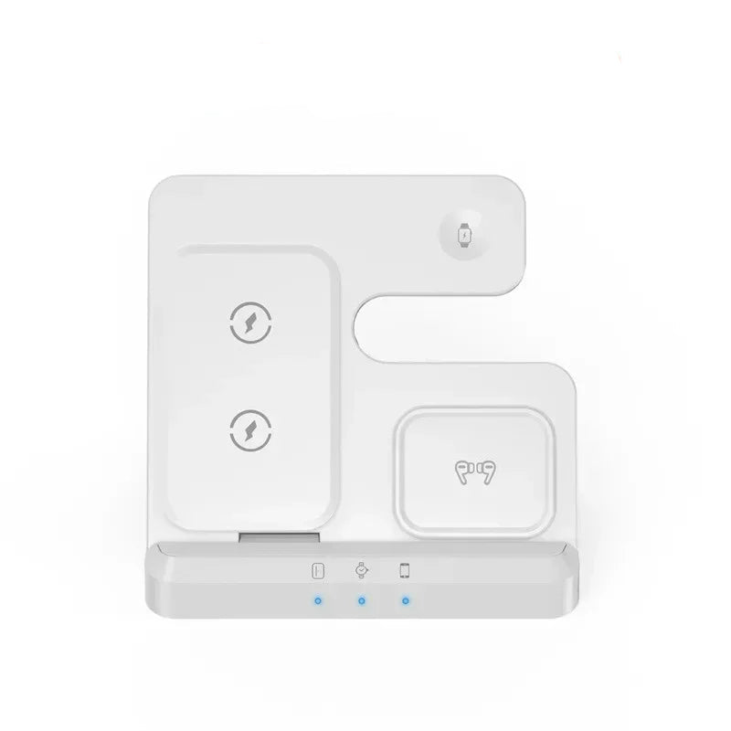 3-in-1 Foldable Wireless Charging Station – Fast Desktop Charger for iPhone 16–12, Apple Watch 10–6, and AirPods 3/2