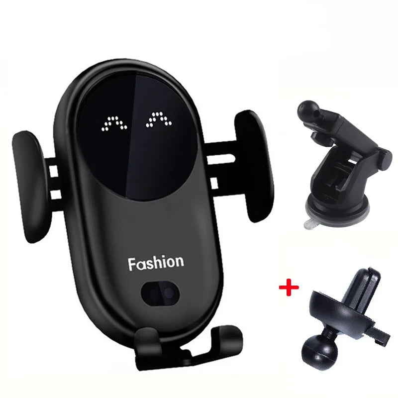 30W Infrared Induction Car Wireless Charger – Auto-Clamping Stand for iPhone 11–14 Pro Max & Samsung Galaxy S20/S21 Plus