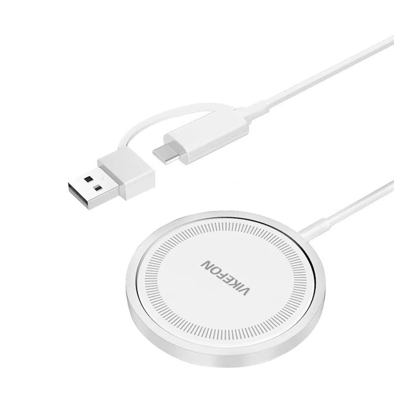 Magnetic Wireless Charger Stand – Fast Charging Pad for iPhone 16–12 Pro Max & AirPods with USB-A/PD Dock Station