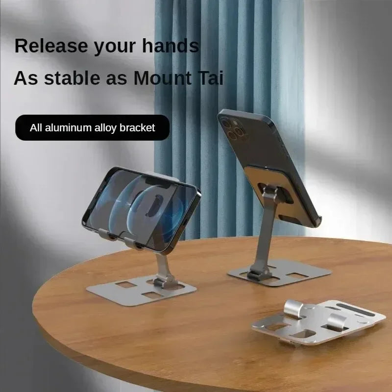 Universal Aluminum Alloy Adjustable Tablet & Phone Stand – Foldable Desktop Holder for iPad & Mobile Devices