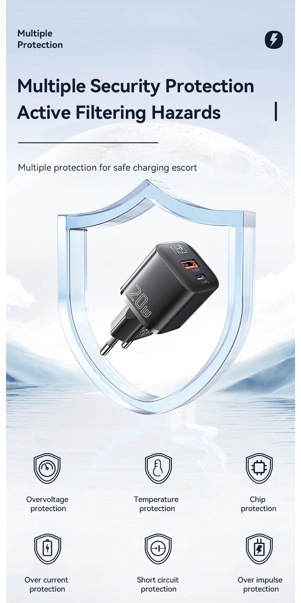 Essager 20W GaN USB-C Charger – PD & QC 3.0 Fast Charging Adapter for iPhone 14/13/12/11 Pro Max, iPad & More