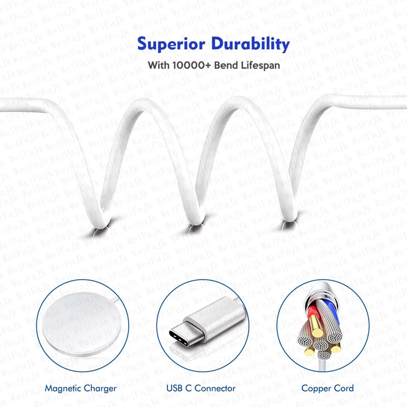 MagSafe Wireless Charger for iPhone 16/15/14/13/12/11/X/XS/XR/Plus – Fast Charging Pad with USB-C to Lightning Cable