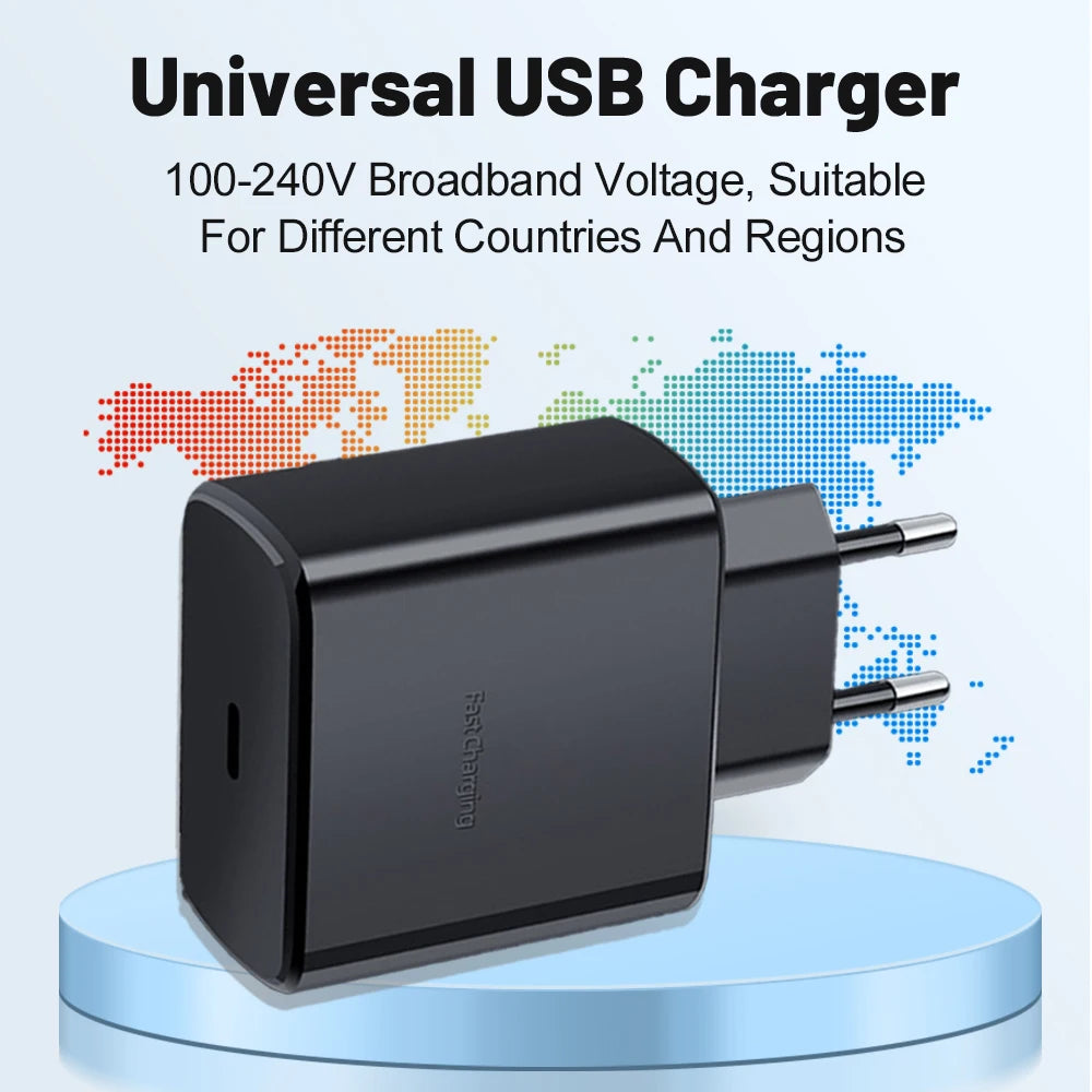 45W PD Fast Charger – Type-C Adapter for Samsung Galaxy S23/S22, iPhone, Xiaomi & More