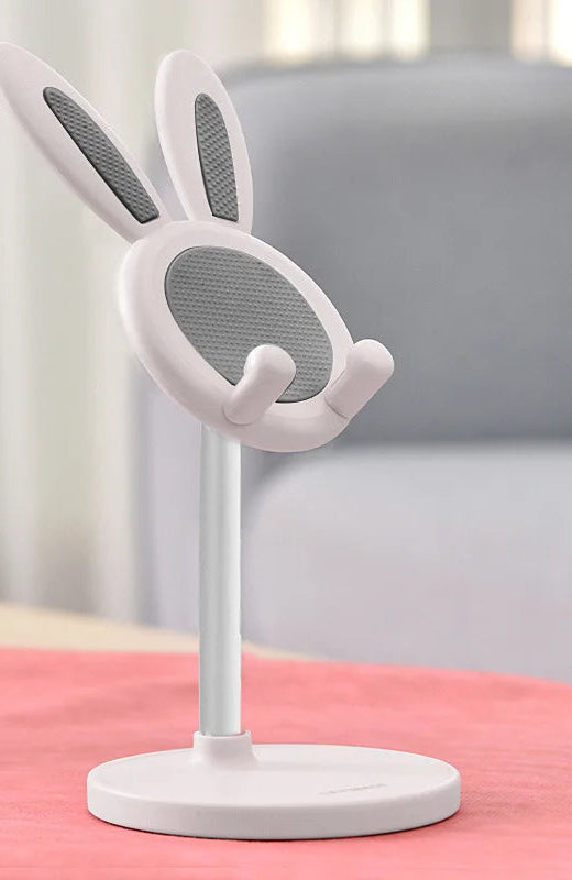 Cute Rabbit Adjustable Phone Stand – Liftable Desktop Holder & Phone Grip Accessory