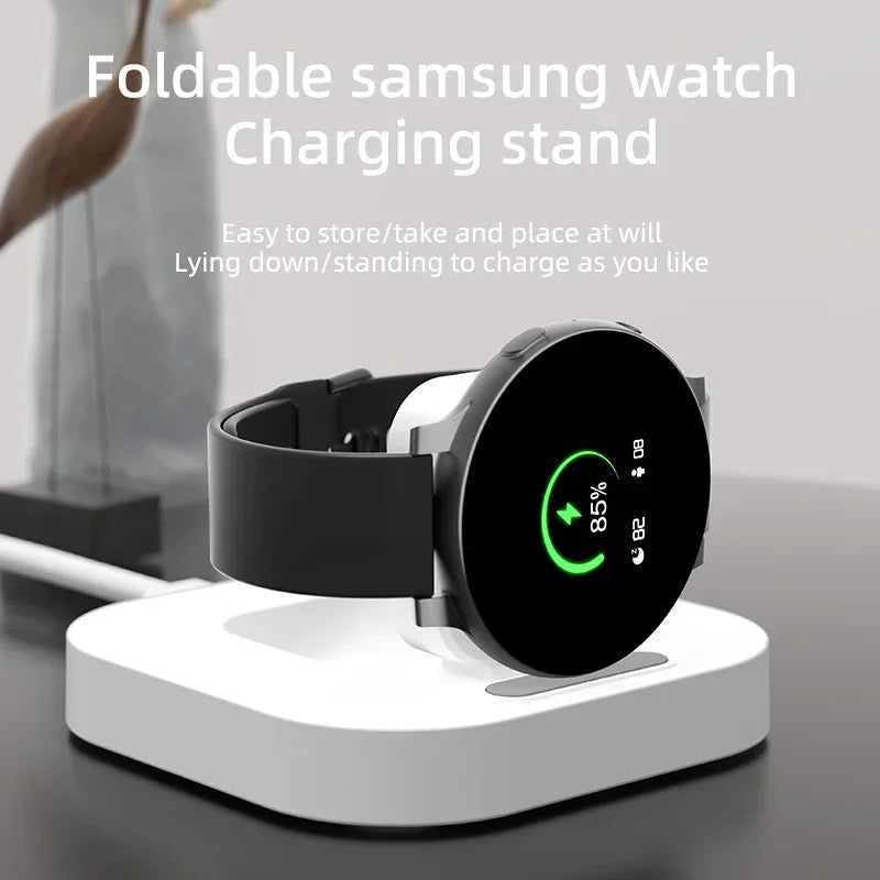 Wireless Charger Stand for Samsung Galaxy Watch 6/5/4/3 Pro – Type-C Fast Charging Dock (45mm/44mm/40mm/Classic/Active 2)