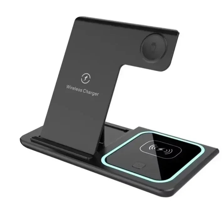 3-in-1 Foldable Wireless Charging Station – Fast Desktop Charger for iPhone 16–12, Apple Watch 10–6, and AirPods 3/2