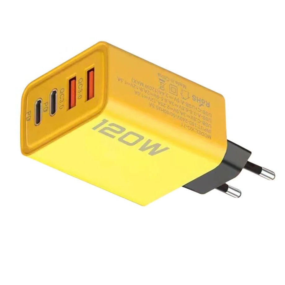 120W 4-Port USB-C PD Fast Charger – Quick Charge 3.0 Adapter for iPhone, Samsung, Xiaomi & More