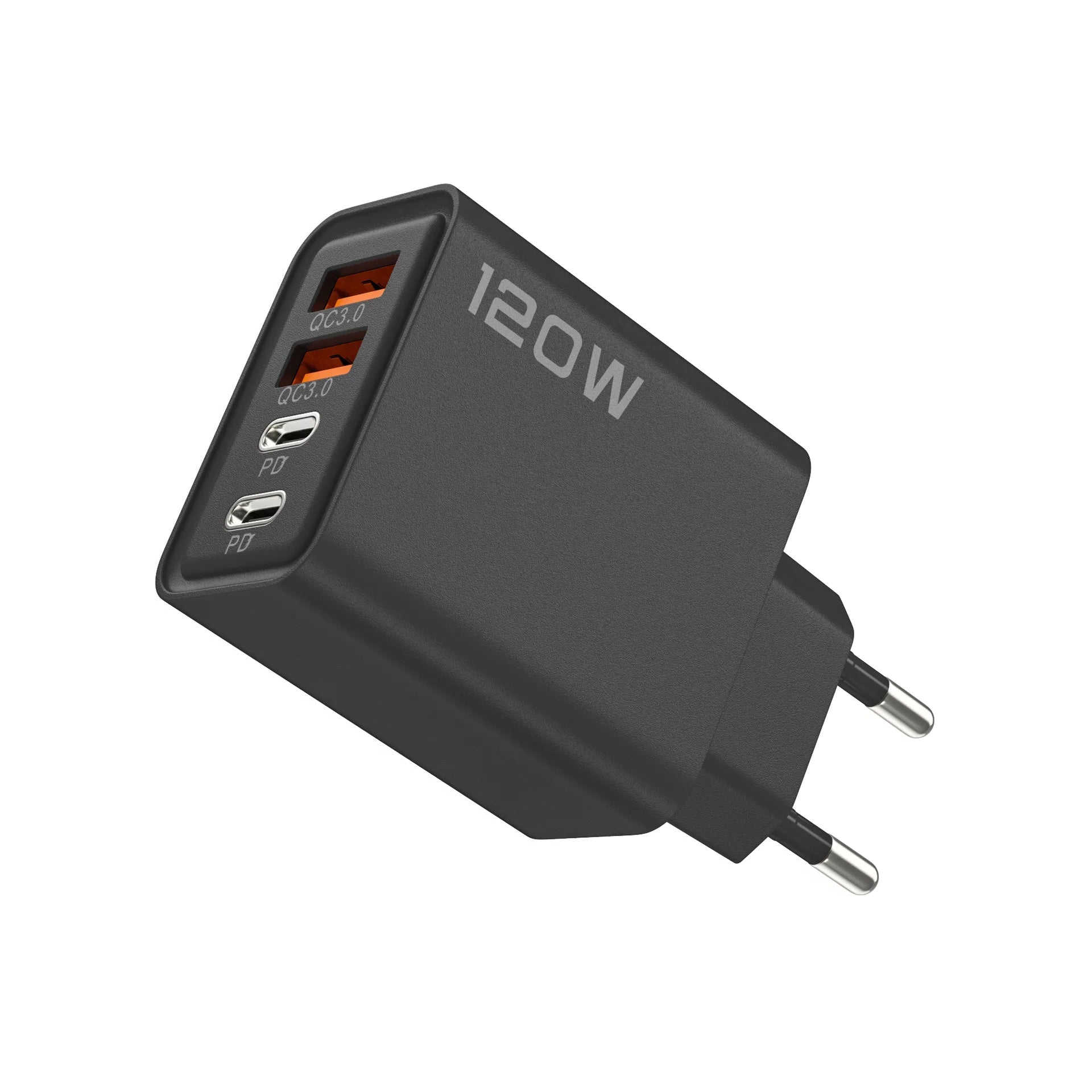 120W 4-Port USB-C PD Fast Charger – Quick Charge 3.0 Adapter for iPhone, Samsung, Xiaomi & More