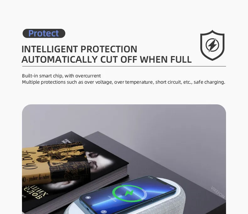 15W Wireless Charging Alarm Clock