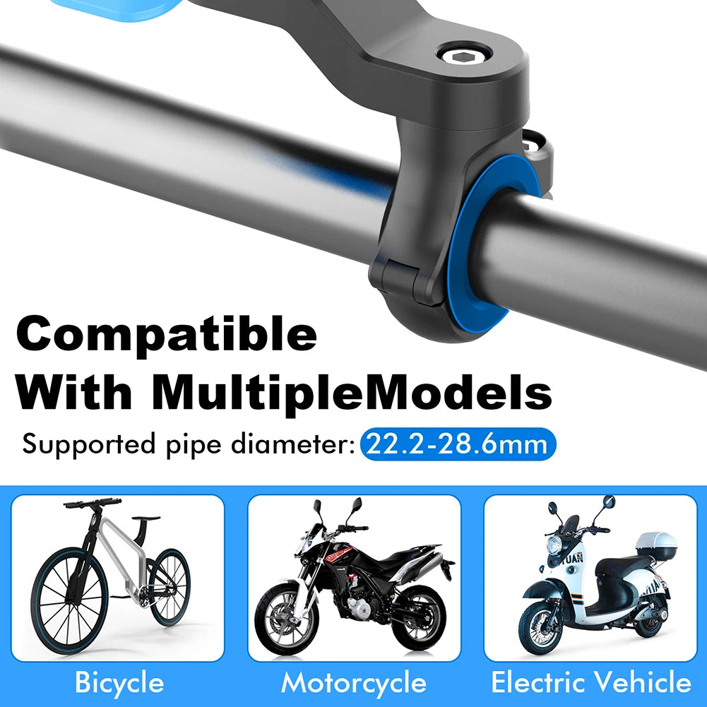 Motorcycle Phone Holder – Quad Lock Style with Shock Absorber & Vibration Damper for MTB & Road Bikes