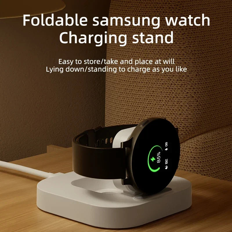 Wireless Charger Stand for Samsung Galaxy Watch 6/5/4/3 Pro – Type-C Fast Charging Dock (45mm/44mm/40mm/Classic/Active 2)