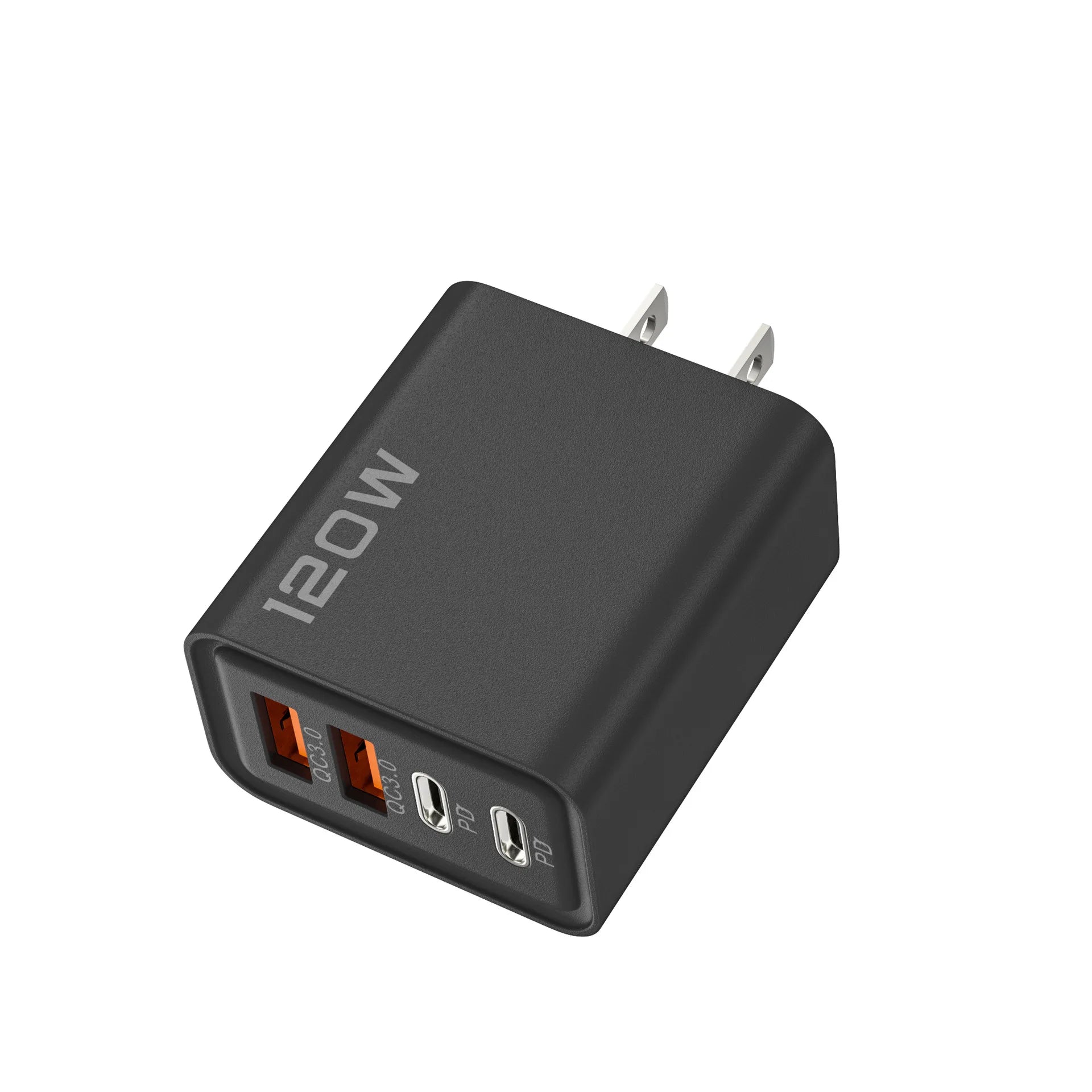 120W 4-Port USB-C PD Fast Charger – Quick Charge 3.0 Adapter for iPhone, Samsung, Xiaomi & More