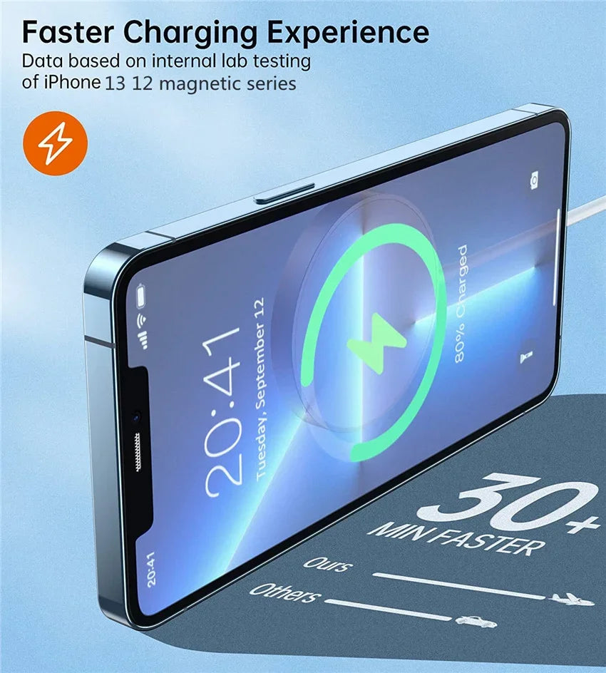 Magnetic Wireless Charger Stand – Fast Charging Pad for iPhone 16–12 Pro Max & AirPods with USB-A/PD Dock Station