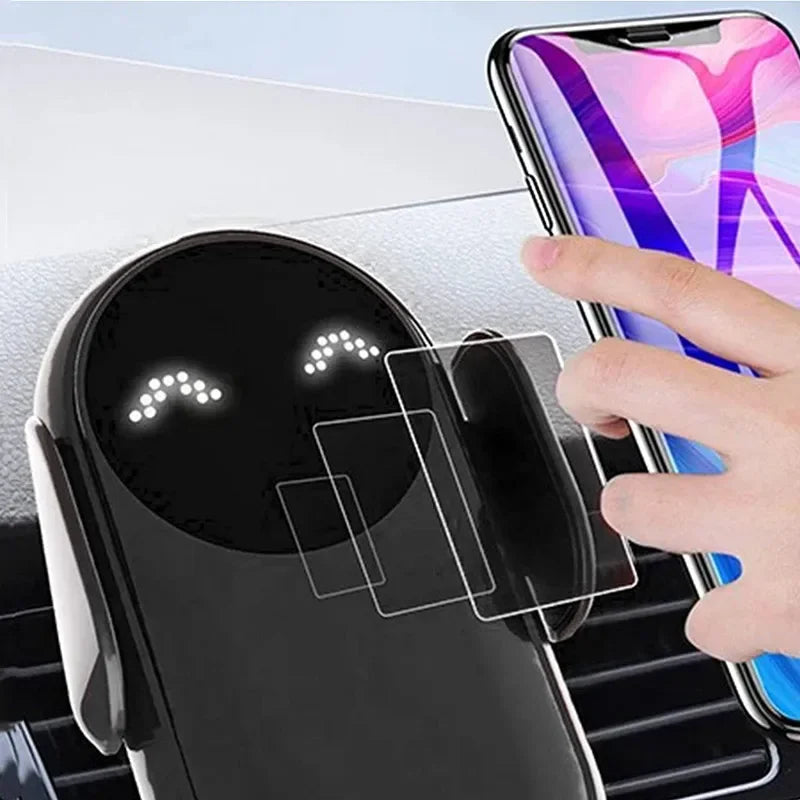 30W Infrared Induction Car Wireless Charger – Auto-Clamping Stand for iPhone 11–14 Pro Max & Samsung Galaxy S20/S21 Plus