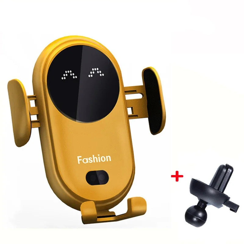 30W Infrared Induction Car Wireless Charger – Auto-Clamping Stand for iPhone 11–14 Pro Max & Samsung Galaxy S20/S21 Plus