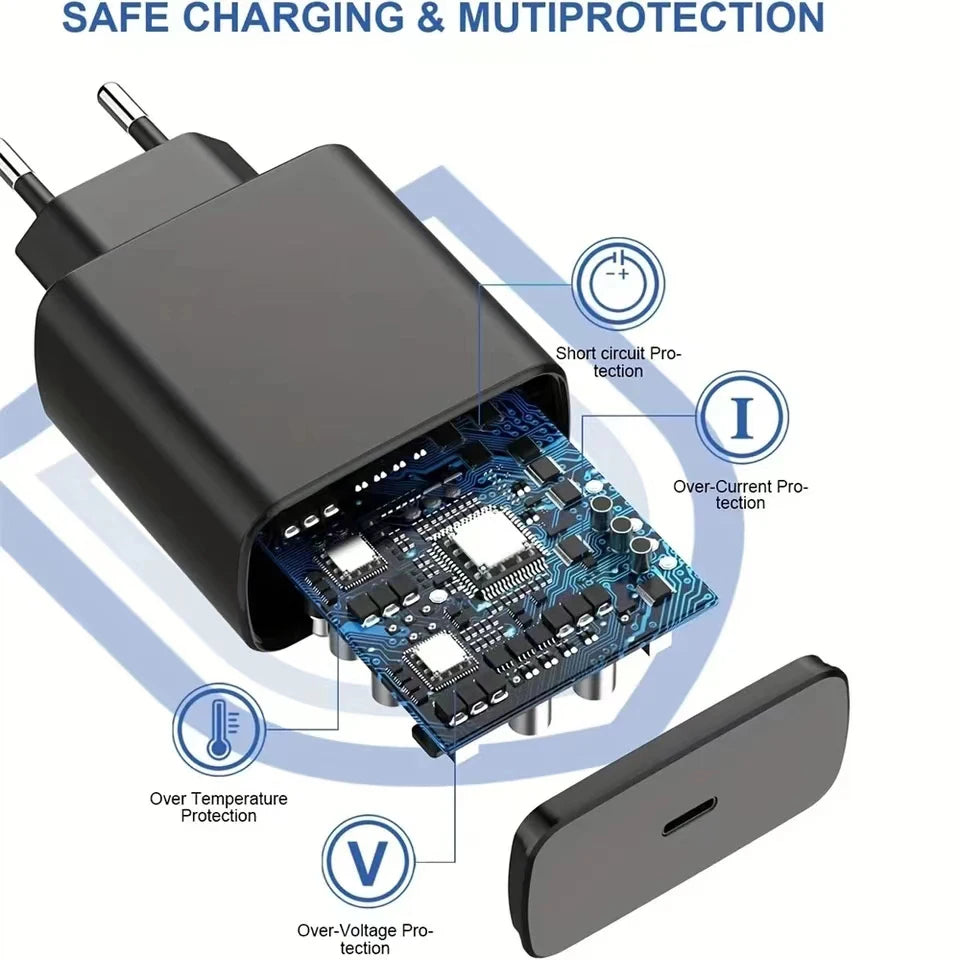 45W PD Fast Charger – Type-C Adapter for Samsung Galaxy S23/S22, iPhone, Xiaomi & More