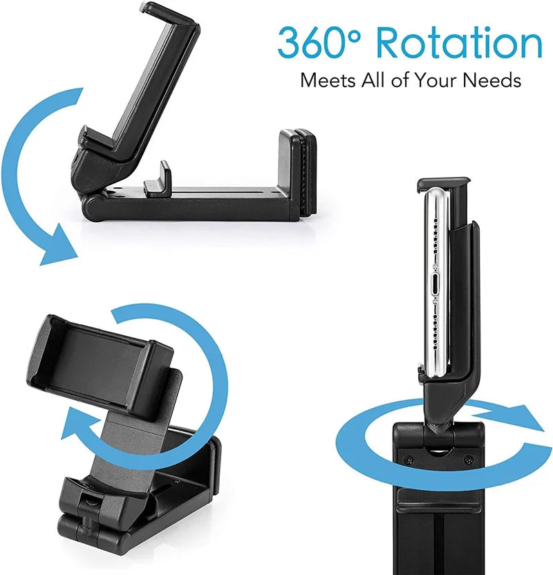 Airplane Phone Holder Stand – Foldable Travel Mount for Desk, Seatback, Train & Selfie Support