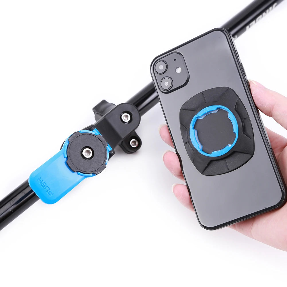 Motorcycle Phone Holder – Quad Lock Style with Shock Absorber & Vibration Damper for MTB & Road Bikes