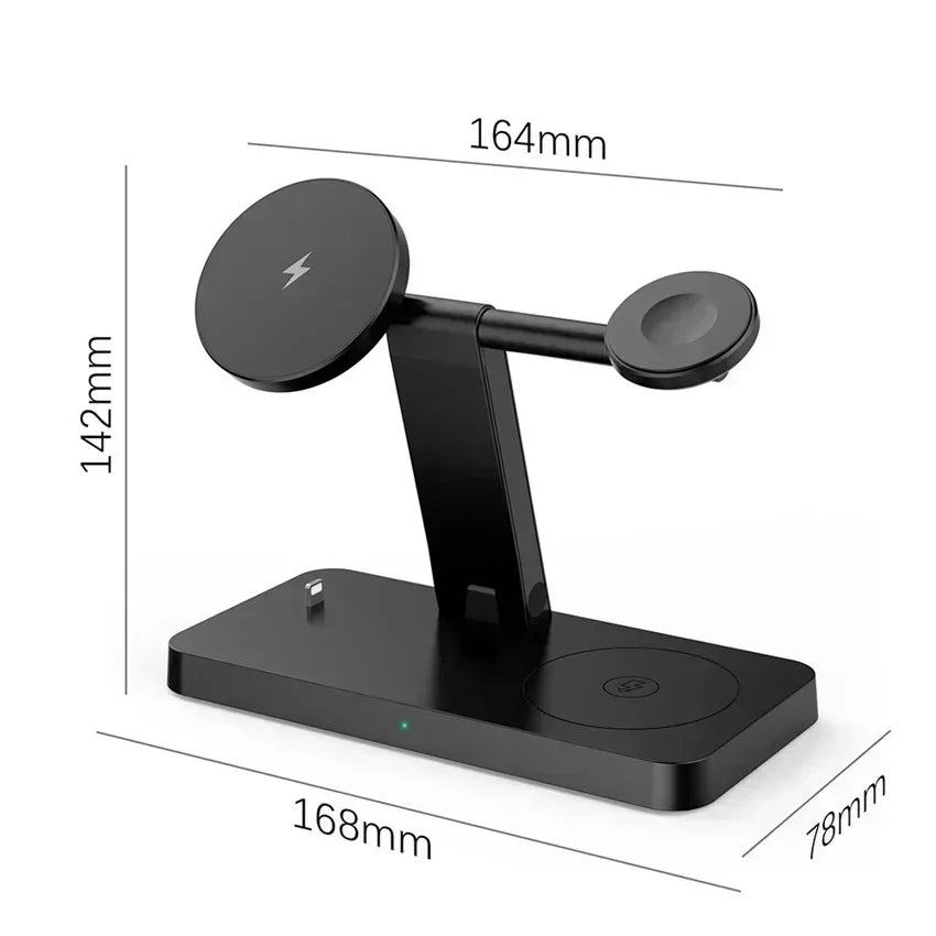 30W 3-in-1 Magnetic Wireless Charger Stand – Fast Charging Dock for iPhone 16–13, Apple Watch 8/7,