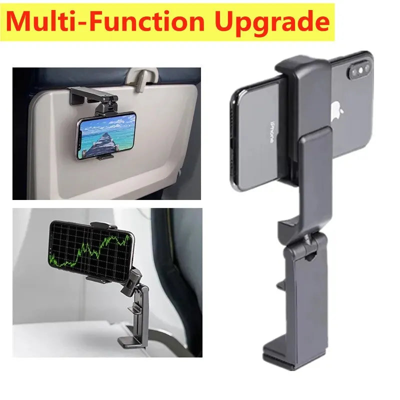 Airplane Phone Holder Stand – Foldable Travel Mount for Desk, Seatback, Train & Selfie Support