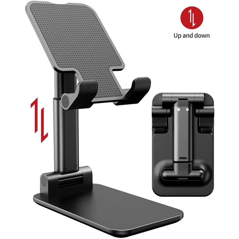 Foldable ABS Desktop Phone & Tablet Stand – Adjustable Bracket for iPhone 15/16, iPad, Android & More