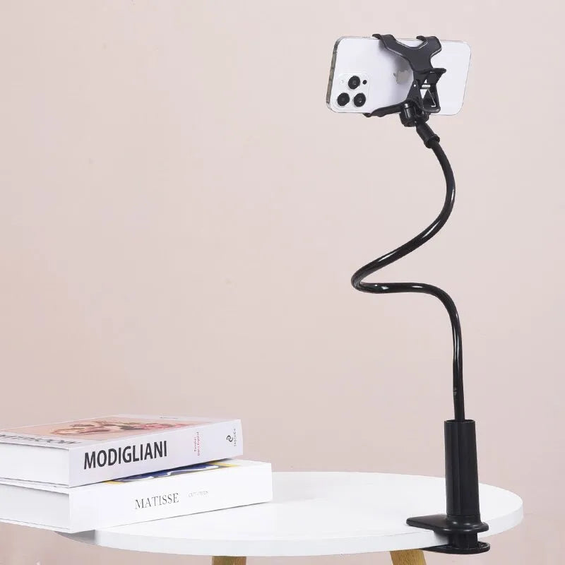 100cm Flexible Long Arm Phone Holder – 360° Clamp Mount for Bed, Desk & Car Headrest (Fits 3.5"–6.7" Phones)