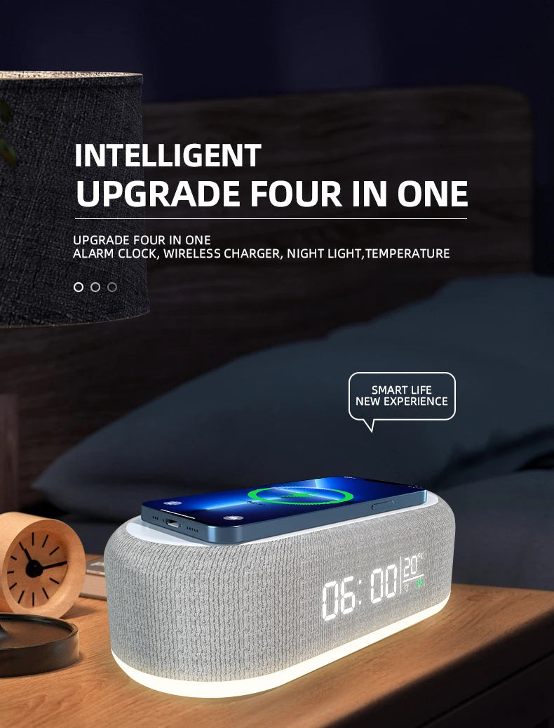 15W Wireless Charging Alarm Clock