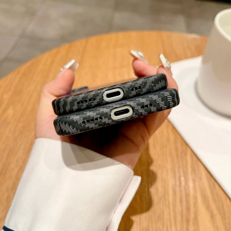 MagSafe Carbon Fiber Case iPhone 12–16 Pro Max