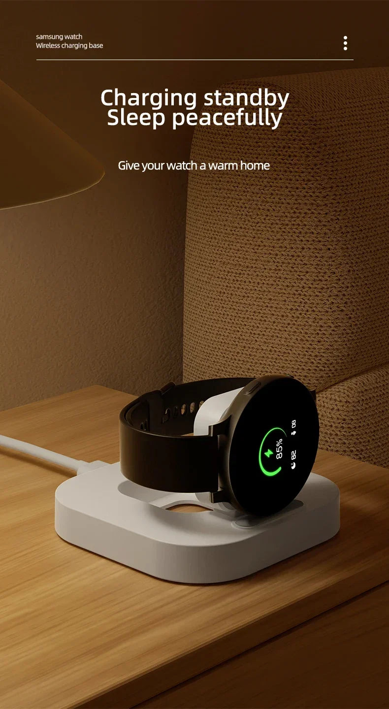 Wireless Charger Stand for Samsung Galaxy Watch 6/5/4/3 Pro – Type-C Fast Charging Dock (45mm/44mm/40mm/Classic/Active 2)