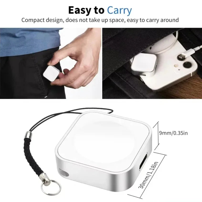Portable Mini Wireless Charger for Apple Watch – Series 1–10 Ultra & SE