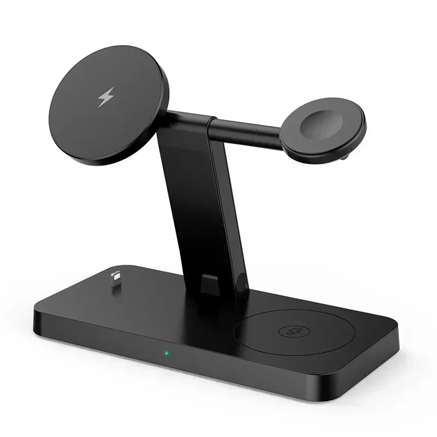 30W 3-in-1 Magnetic Wireless Charger Stand – Fast Charging Dock for iPhone 16–13, Apple Watch 8/7,