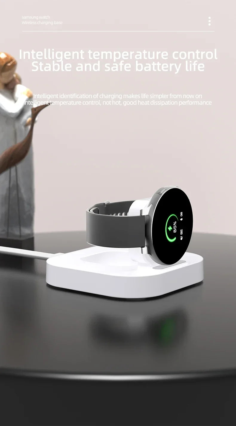 Wireless Charger Stand for Samsung Galaxy Watch 6/5/4/3 Pro – Type-C Fast Charging Dock (45mm/44mm/40mm/Classic/Active 2)