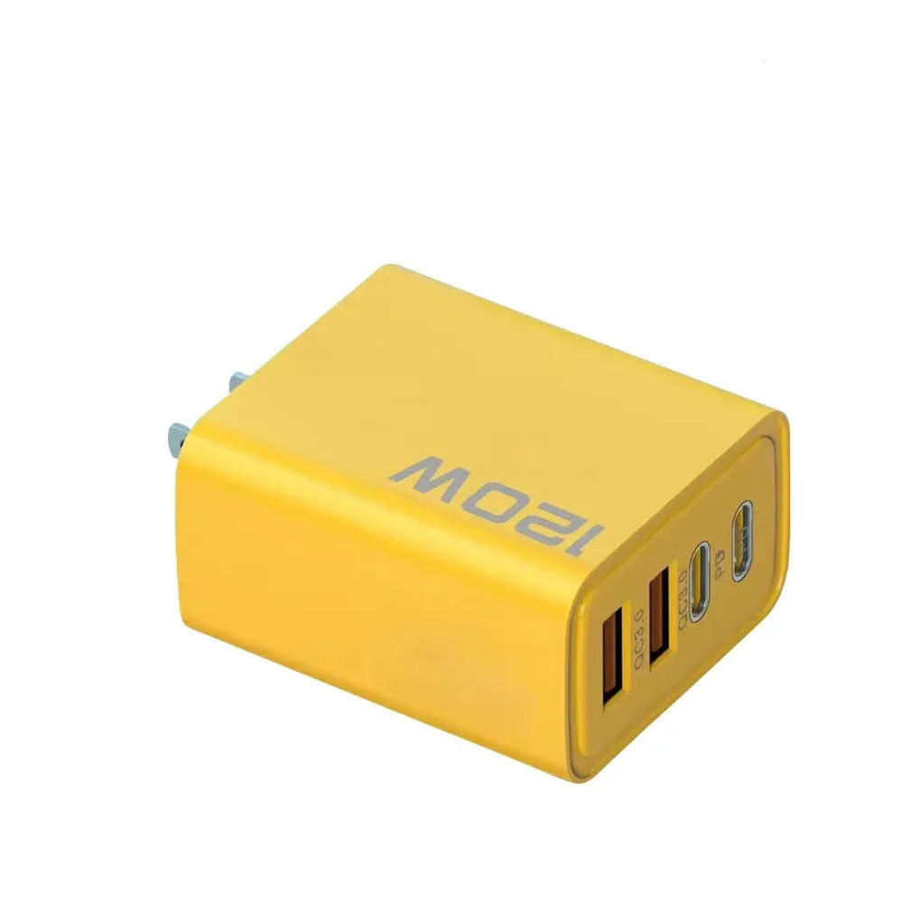 120W 4-Port USB-C PD Fast Charger – Quick Charge 3.0 Adapter for iPhone, Samsung, Xiaomi & More