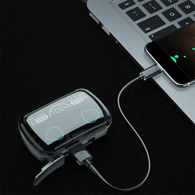 M10 TWS Bluetooth Earbuds – 9D Stereo Wireless Headphones with 3500mAh Charging Case & Mic, Waterproof Sports Design