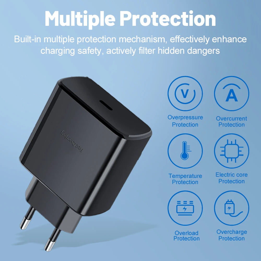45W PD Fast Charger – Type-C Adapter for Samsung Galaxy S23/S22, iPhone, Xiaomi & More