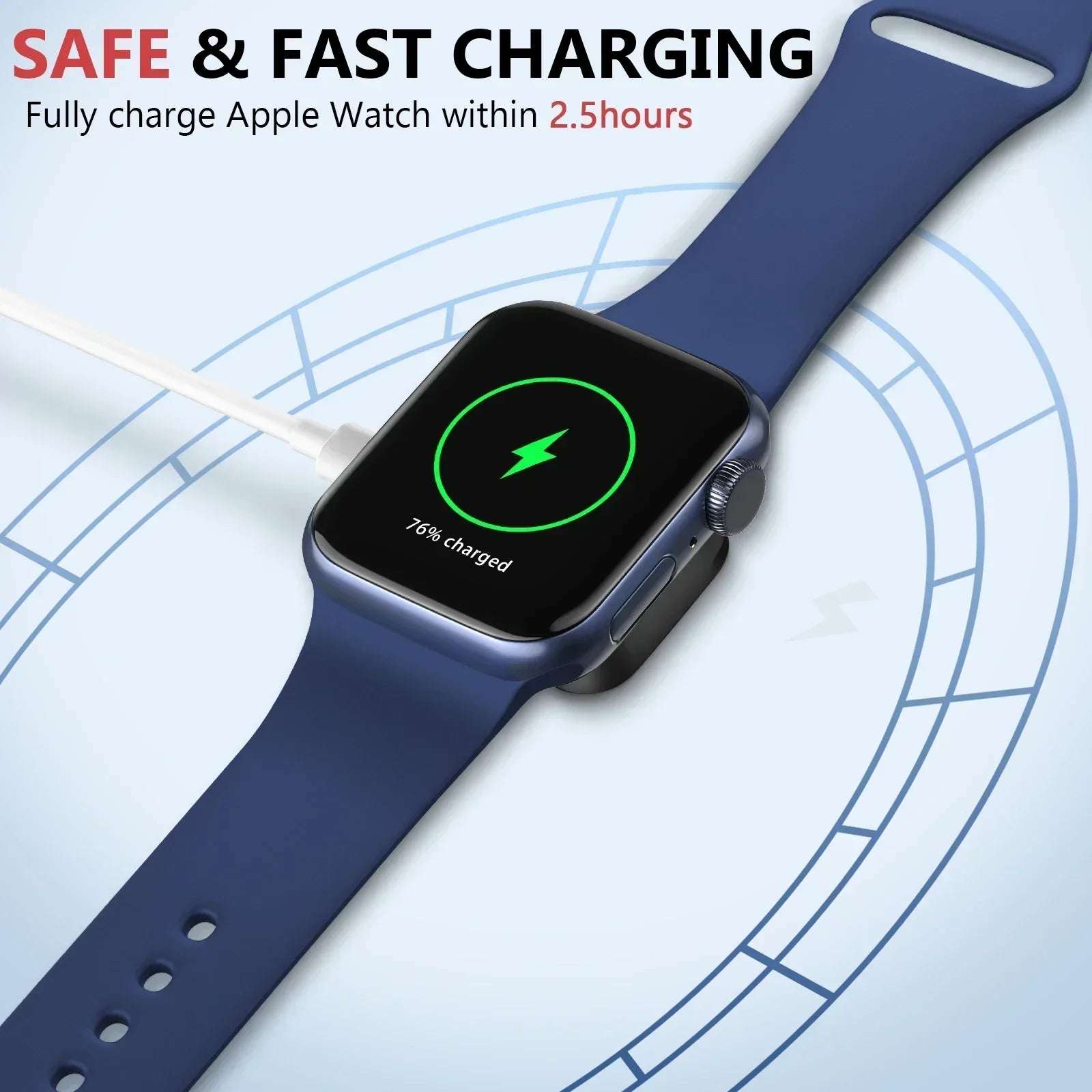 Portable Mini Wireless Charger for Apple Watch – Series 1–10 Ultra & SE