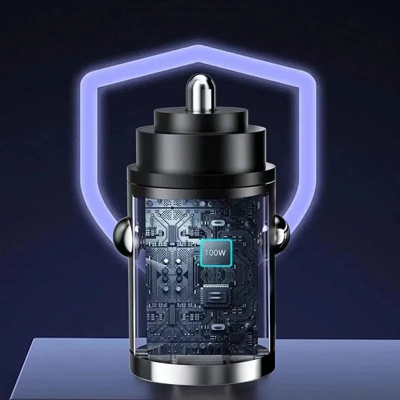 100W USB Car Charger – PD Type-C Fast Charging Adapter for iPhone 15, Samsung S24, Xiaomi & More