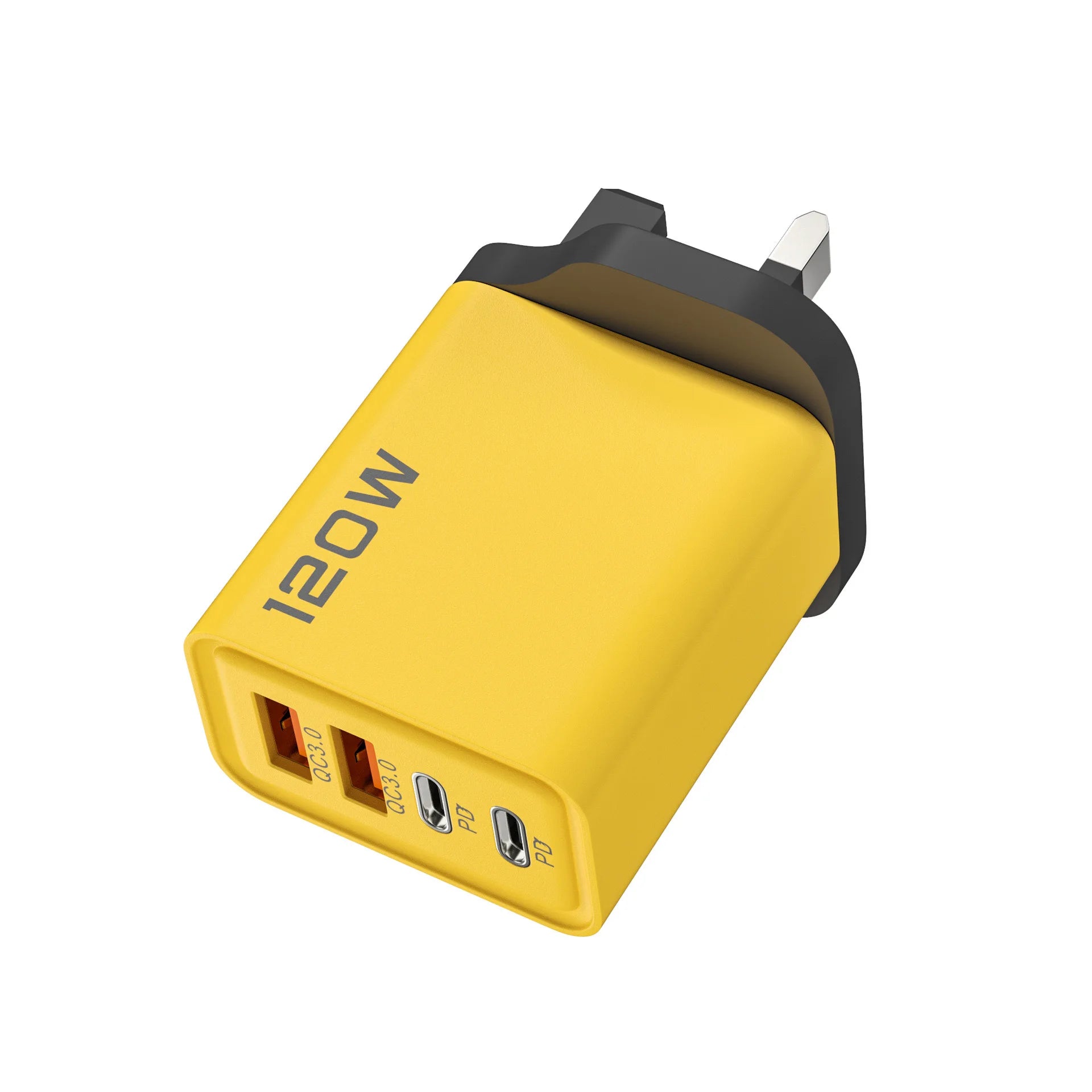 120W 4-Port USB-C PD Fast Charger – Quick Charge 3.0 Adapter for iPhone, Samsung, Xiaomi & More