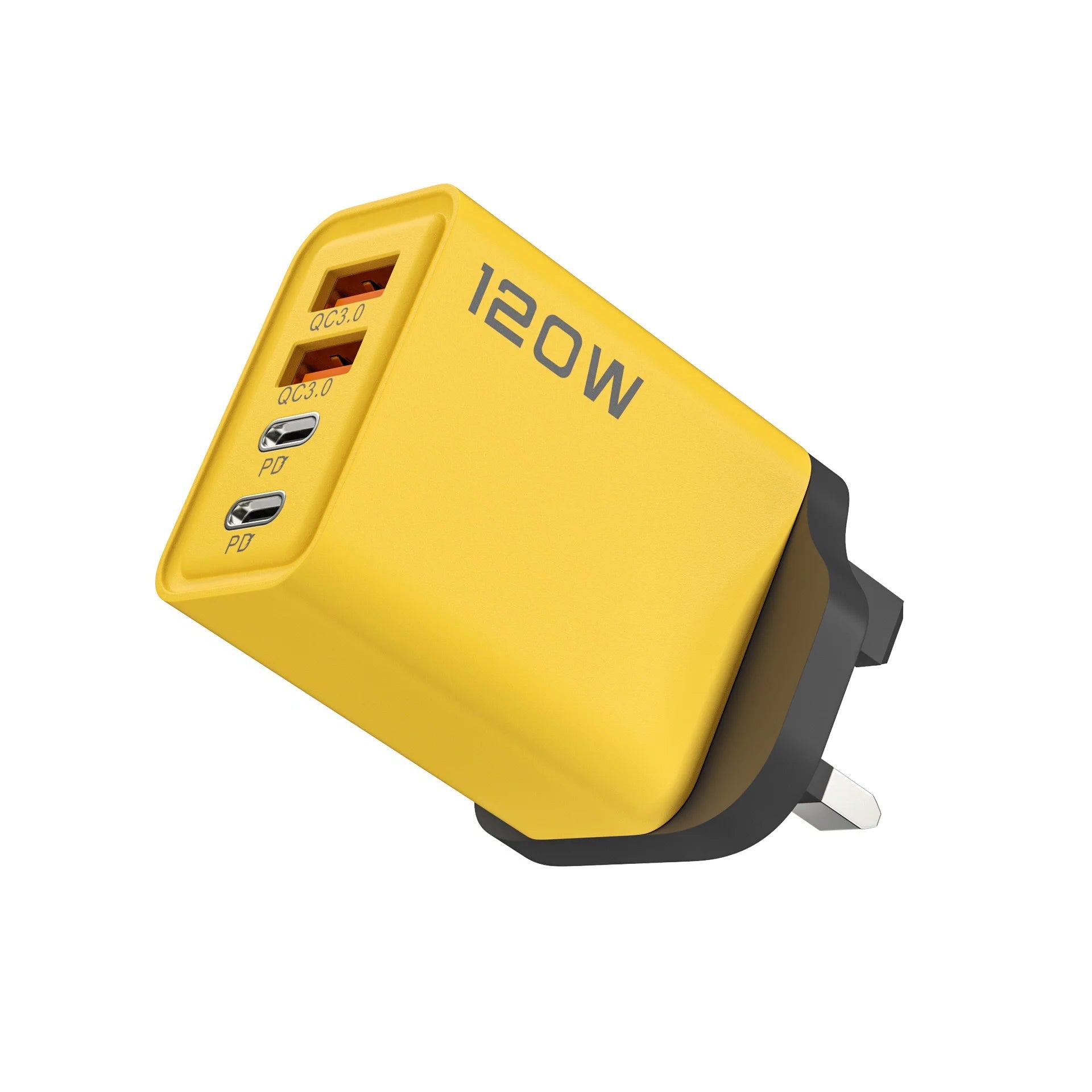 120W 4-Port USB-C PD Fast Charger – Quick Charge 3.0 Adapter for iPhone, Samsung, Xiaomi & More