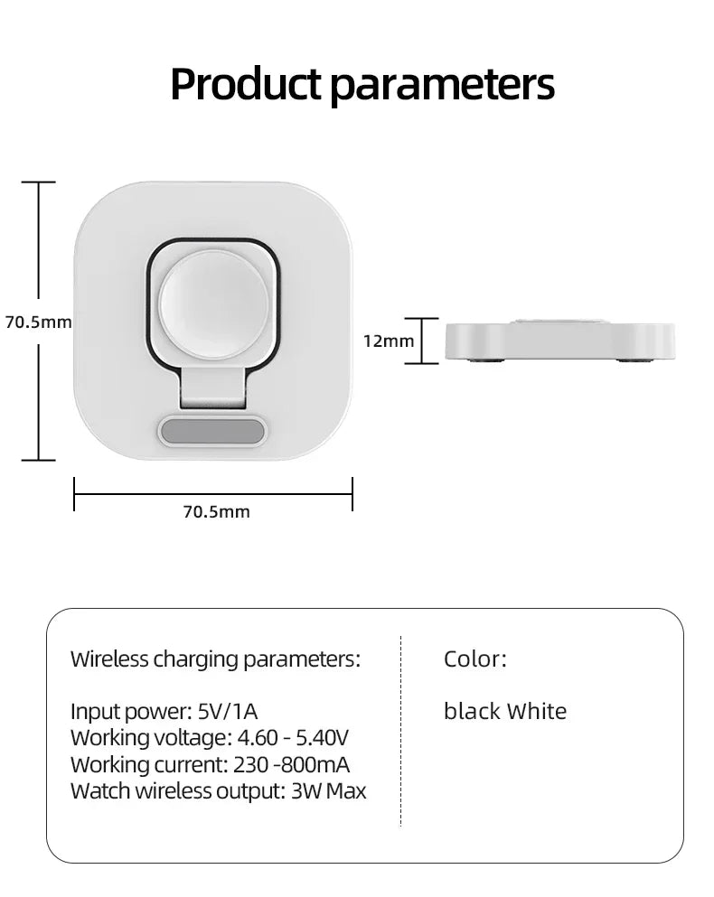 Wireless Charger Stand for Samsung Galaxy Watch 6/5/4/3 Pro – Type-C Fast Charging Dock (45mm/44mm/40mm/Classic/Active 2)