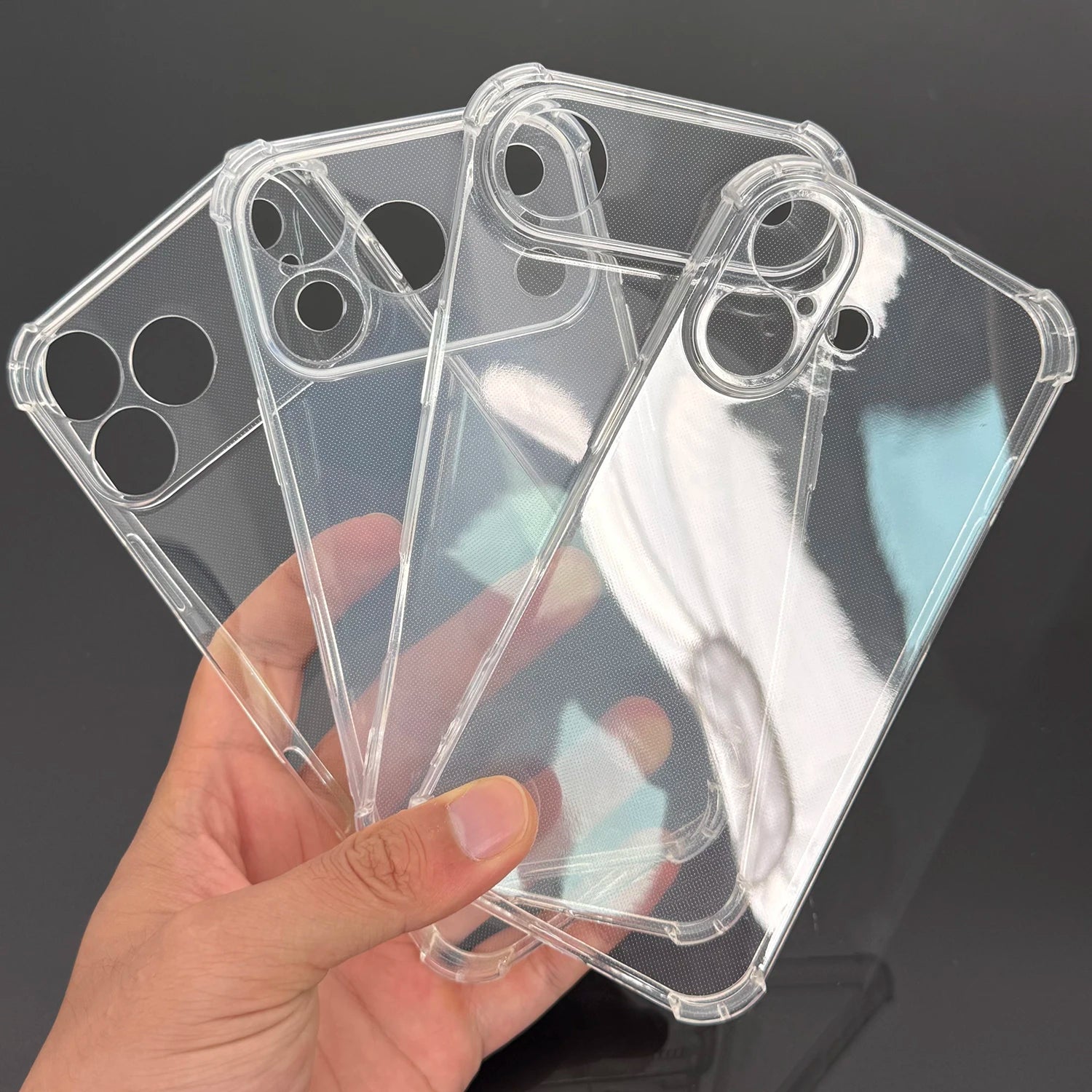 Transparent Shockproof Case for iPhone Air / 17 / 17 Pro / 17 Pro Max – Anti-Scratch Clear Cover with Corner Protection