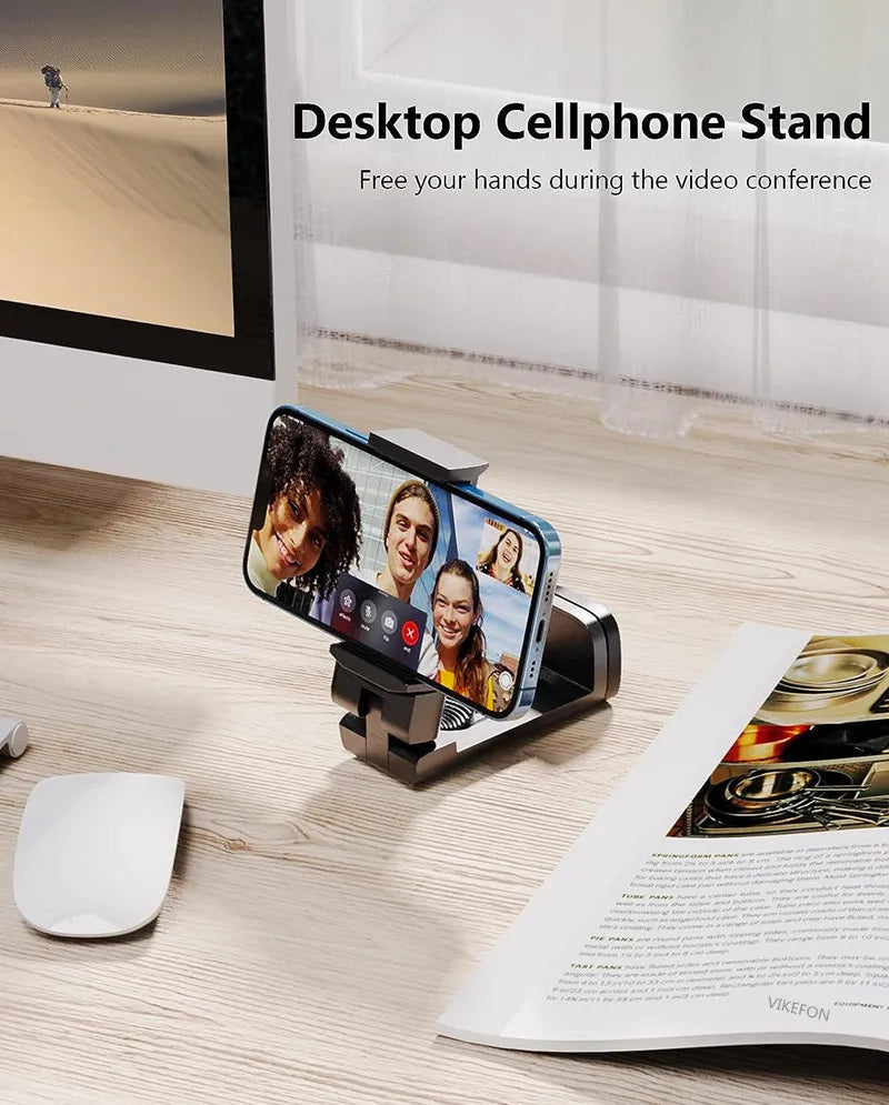 Airplane Phone Holder Stand – Foldable Travel Mount for Desk, Seatback, Train & Selfie Support
