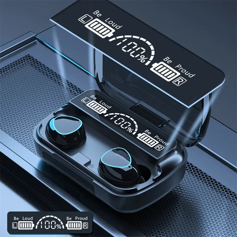 M10 TWS Bluetooth Earbuds – 9D Stereo Wireless Headphones with 3500mAh Charging Case & Mic, Waterproof Sports Design