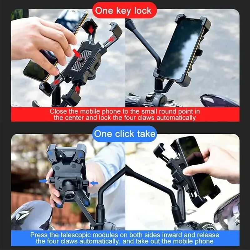 360° Rotatable Non-Slip Bike & Motorcycle Phone Holder – Universal Mount for iPhone, Xiaomi & Android