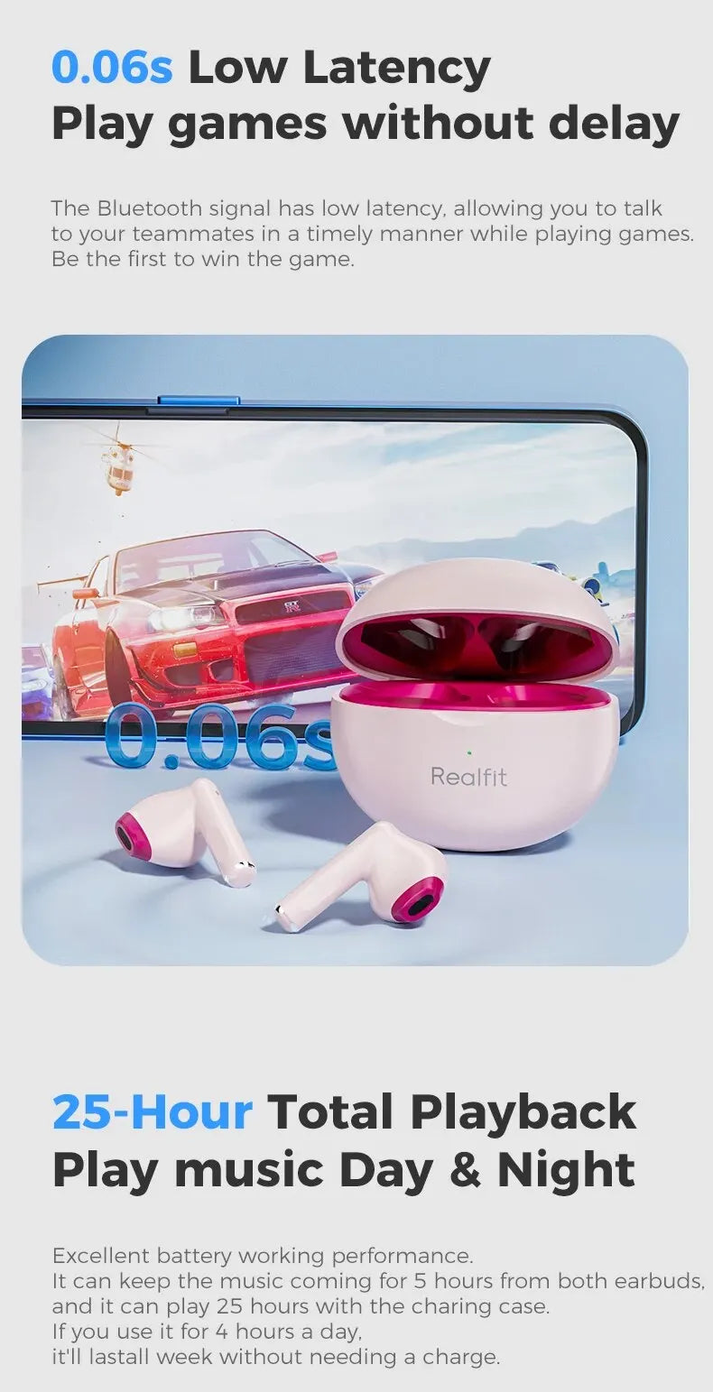 Realfit F2 TWS Wireless Earbuds – HiFi Bluetooth Earphones for Android (realme, Xiaomi)
