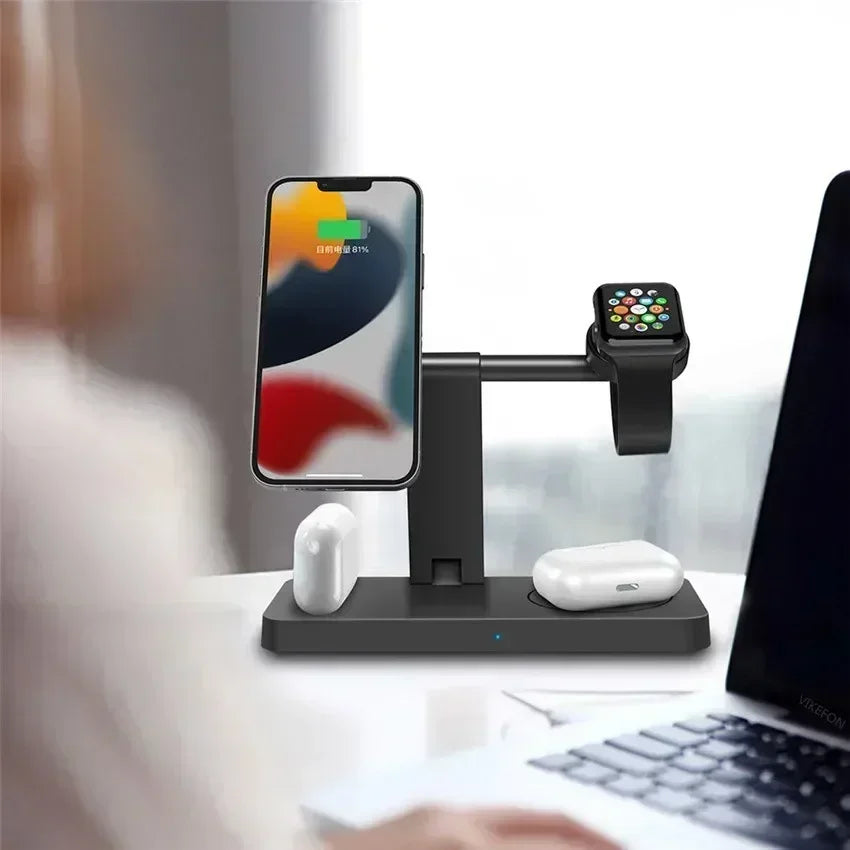 30W 3-in-1 Magnetic Wireless Charger Stand – Fast Charging Dock for iPhone 16–13, Apple Watch 8/7,