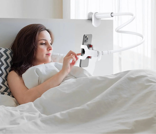 100cm Flexible Long Arm Phone Holder – 360° Clamp Mount for Bed, Desk & Car Headrest (Fits 3.5"–6.7" Phones)