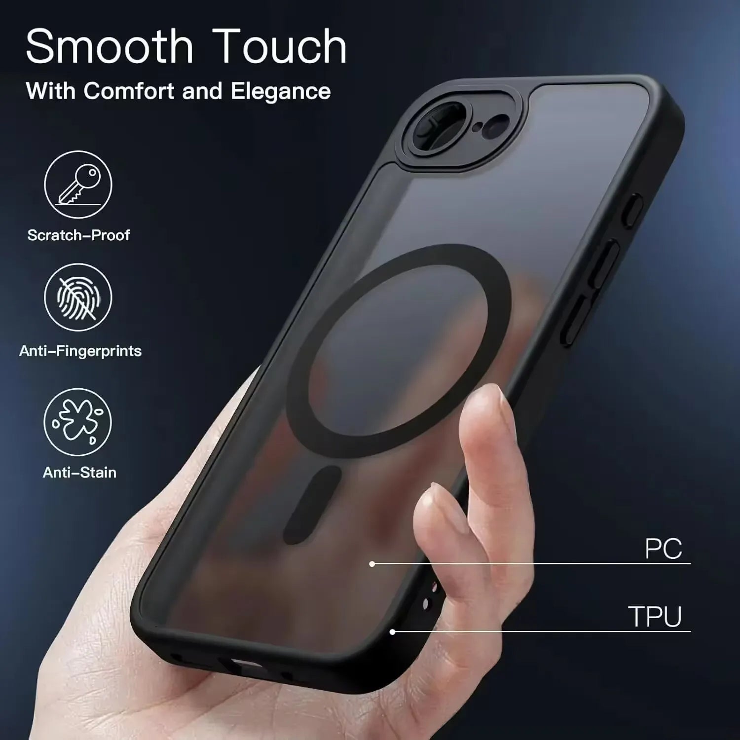 Luxury Matte Clear MagSafe Case for iPhone Air/17/17 Pro/17 Pro Max – Strap & Camera Protection