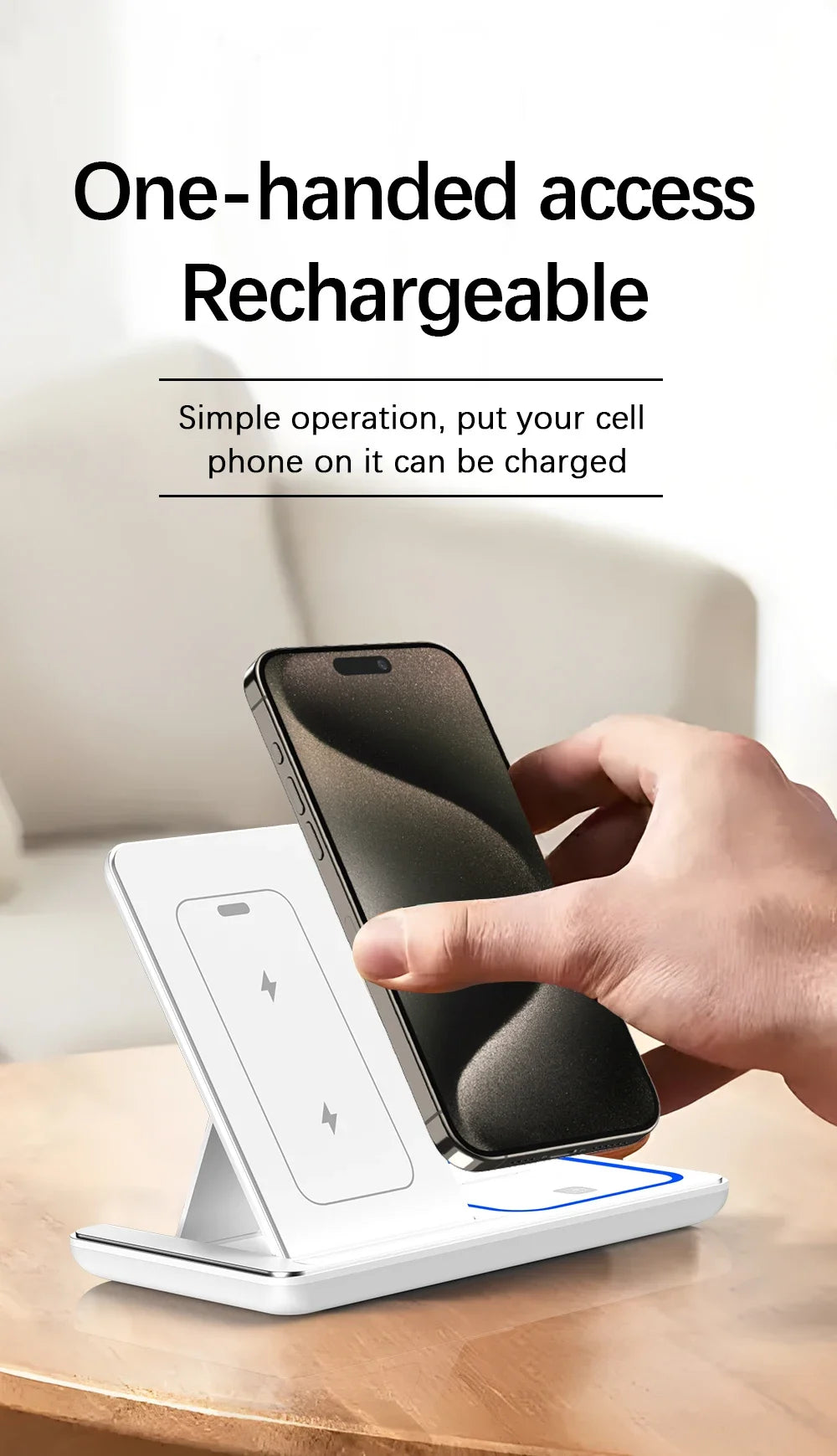 3-in-1 Foldable Wireless Charging Station – Fast Desktop Charger for iPhone 16–12, Apple Watch 10–6, and AirPods 3/2