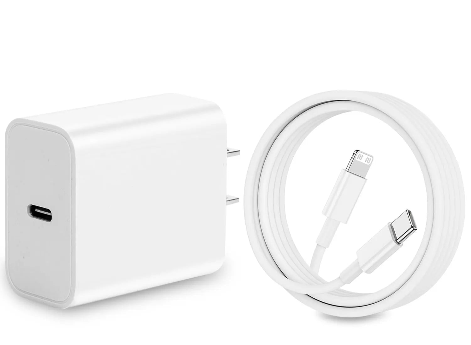 PD 20W Fast Charger with Type-C Cable – Compatible with iPhone 14/13/12/11 Pro Max, XR, 8, 7, 6 Plus
